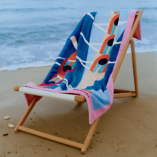 ビーチタオル 《パドリング》 - ブルー | Hermès - エルメス-公式サイト